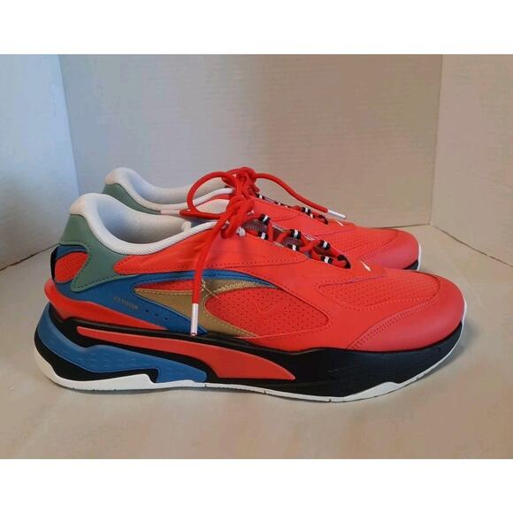 PUMA RS-FAST RED GO FOR 385795-01 Firelight/Blue Men's‎ Running Casual Shoes 11 - Picture 4 of 7